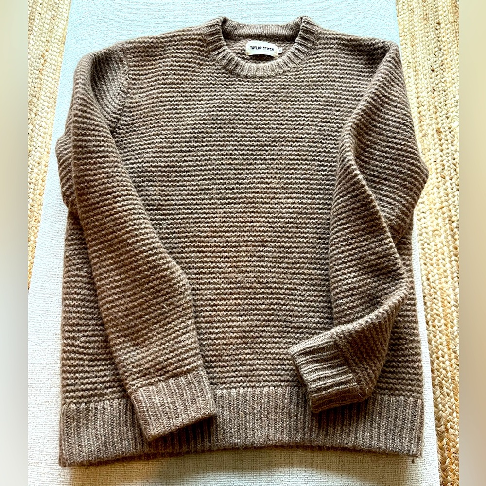 Taylor Stitch Link Stitch Crew Sweater in Oatmeal Alpaca Size M40